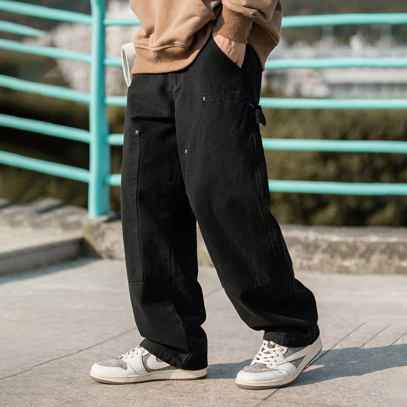 TFETTERS Brand 100%Cotton Retro Lumber Cargo Pants Men Autumn Winter New Japan Baggy Casual Pants Mans Fashion Streetwear