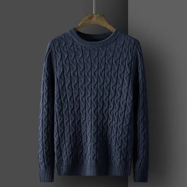 Spring Autumn New Fashion Casual Solid Knitwear O Neck Long Sleeve Men Clothing Thick Warm Causal Knitted Sweaters Pullovers H30