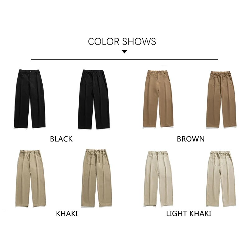 TFETTERS Brand Casual Pants Men Autumn Winter Mid Rise Straight Leg Jeans Baggy Fashion Motion Streetwear Cotton Men Pants