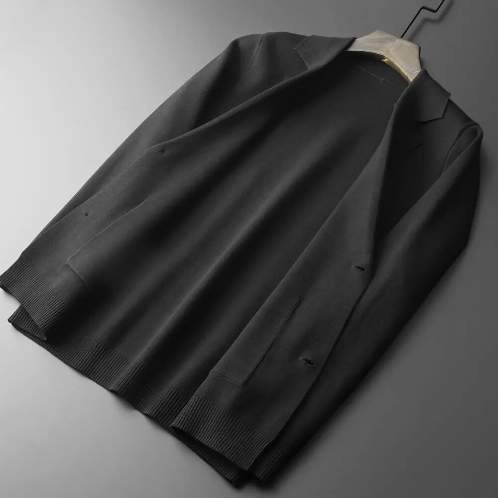 New Autum Winter Fashion Slim Fit Knit Mens Top Cardigan Sweater Casual Coats Jacket Mens Clothes Knitted Suite Jacket H14