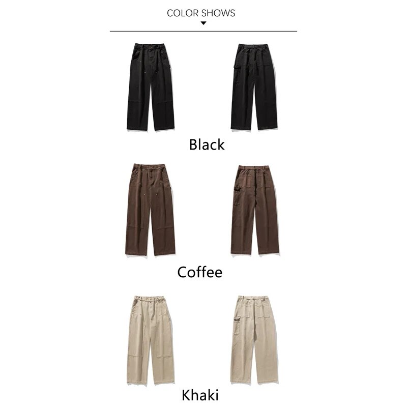 TFETTERS Brand 100%Cotton Retro Lumber Cargo Pants Men Autumn Winter New Japan Baggy Casual Pants Mans Fashion Streetwear