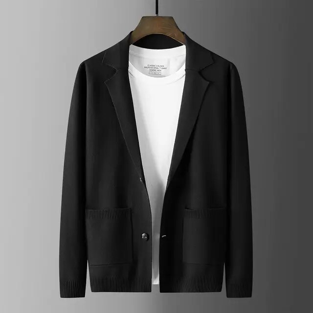 New Autum Winter Fashion Slim Fit Knit Mens Top Cardigan Sweater Casual Coats Jacket Mens Clothes Knitted Suite Jacket H14