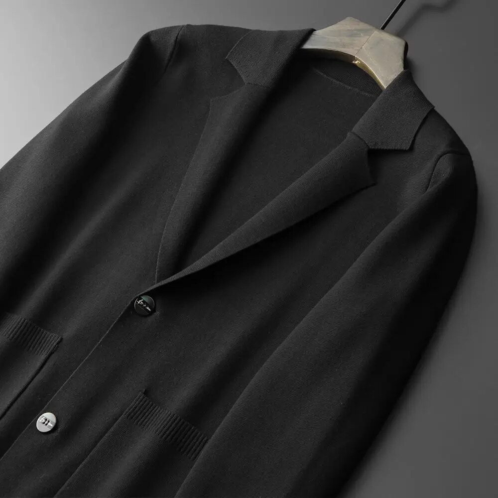New Autum Winter Fashion Slim Fit Knit Mens Top Cardigan Sweater Casual Coats Jacket Mens Clothes Knitted Suite Jacket H14
