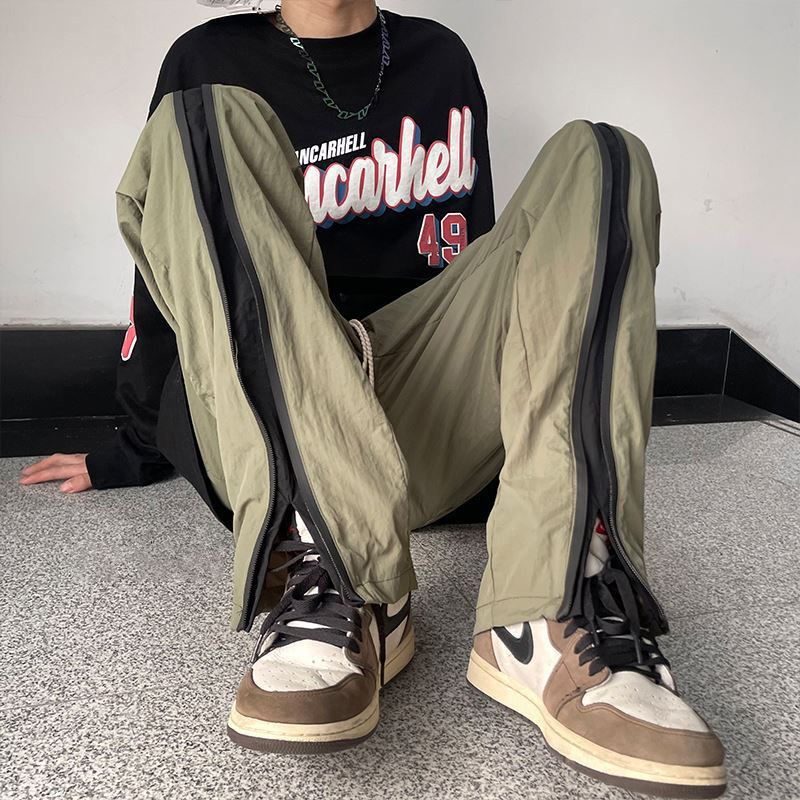 TFETTERS Techwaer American Nylon Pants Mens Spring Autumn Zip-up Trousers for Men Casual Watertight Streetwear Male Clothes