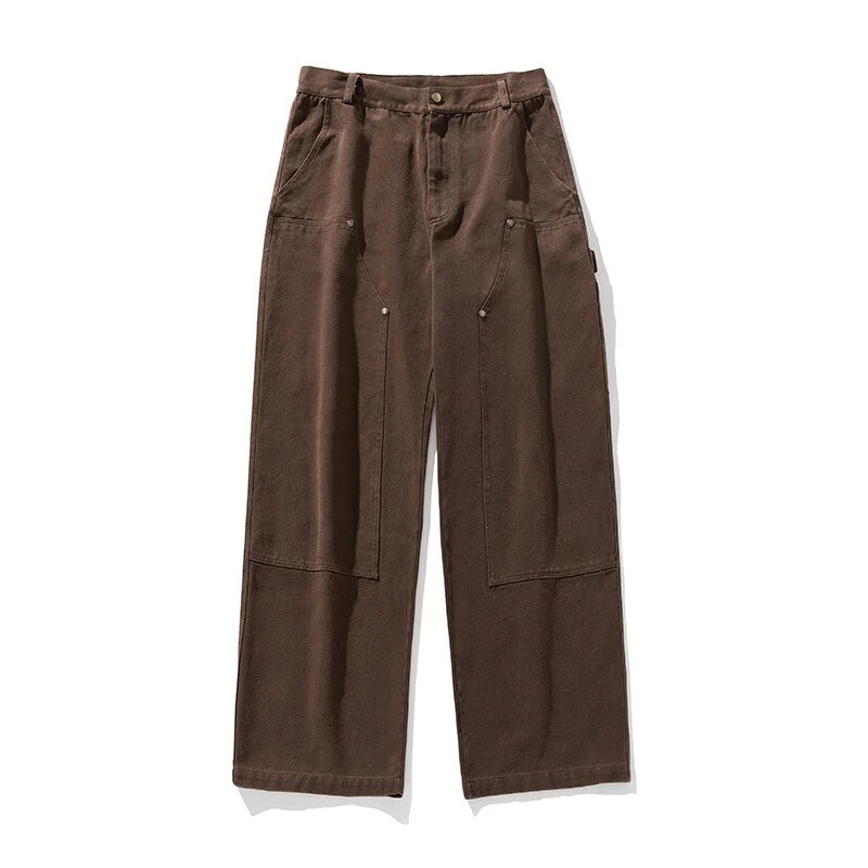 TFETTERS Brand 100%Cotton Retro Lumber Cargo Pants Men Autumn Winter New Japan Baggy Casual Pants Mans Fashion Streetwear