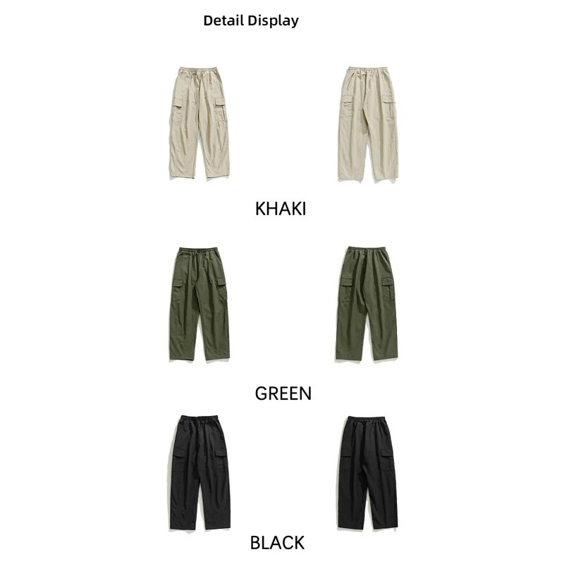 TFETTERS Autumn Casual Pants Men Waterproof Thin Mid Waist Solid Color Men Cargo Pants Tourism Outdoors Riding Trousers
