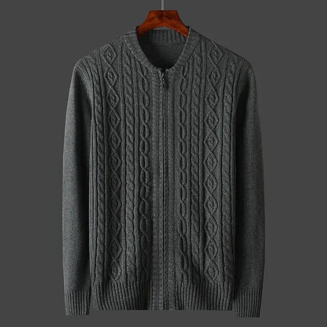 Men Autumn Winter New Sweater Coats Men's Long Sleeve Cardigan Outwear Male Zipper Solid Knitted Jackets W771