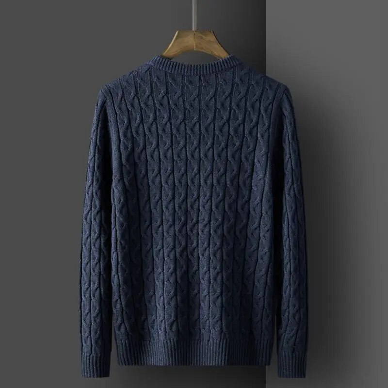 Spring Autumn New Fashion Casual Solid Knitwear O Neck Long Sleeve Men Clothing Thick Warm Causal Knitted Sweaters Pullovers H30