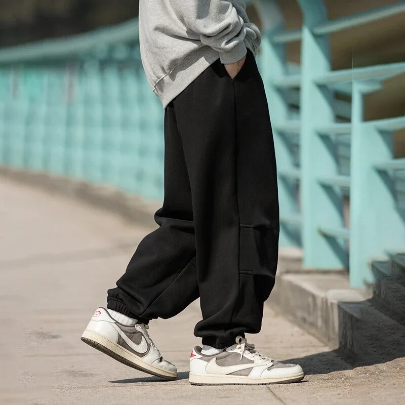 TFETTERS Brand Autumn Winter Mens Jogger Pants Loose Mid Rise Thickened Casual Pants Man Motion Korean Daily Male Clothing