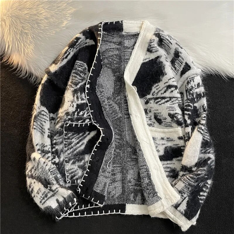 Top Grade New Autumn Winter Designer Brand Luxury Fashion Knit Cardigans Sweater Men Casual Trendy Coat Men Clothes X217