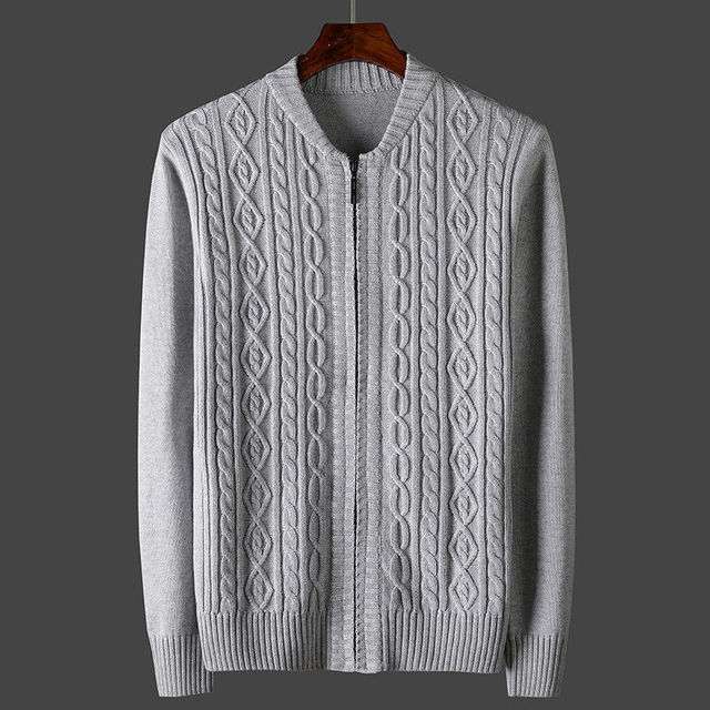 Men Autumn Winter New Sweater Coats Men's Long Sleeve Cardigan Outwear Male Zipper Solid Knitted Jackets W771