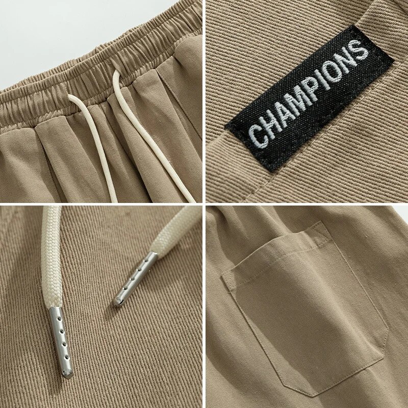 TFETTERS Brand Men Cargo Trousers New Autumn Winter Fleece Piecing Straight Leg Pnats Outdoors Casual Mid Rise Men Trousers