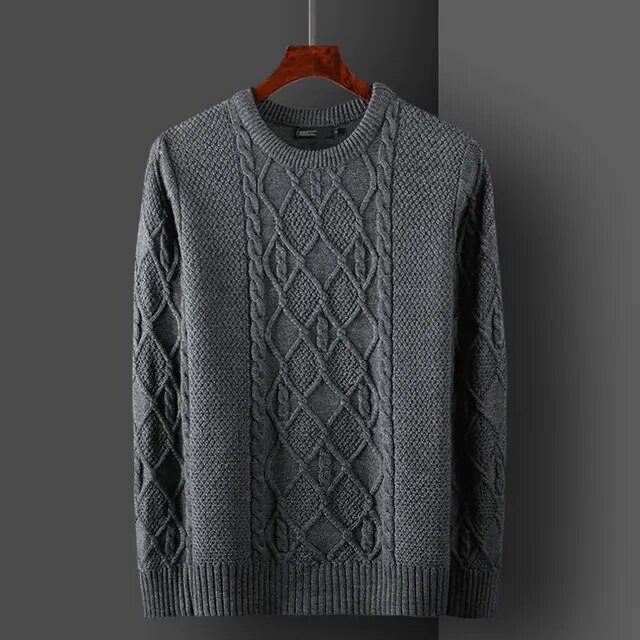 Spring Autumn New Fashion Casual Solid Knitwear O Neck Long Sleeve Men Clothing Thick Warm Causal Knitted Sweaters Pullovers H30