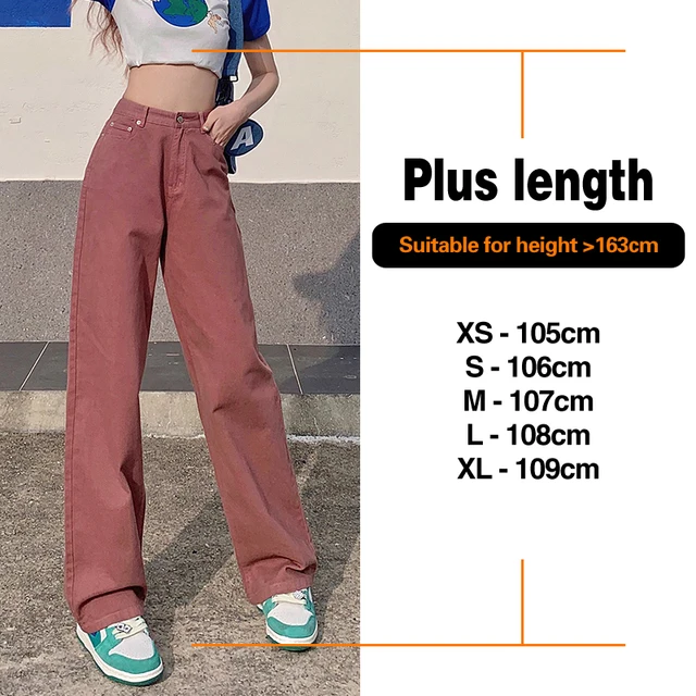 Spring Women's High Waisted Straight Jeans Baggy Fashion Streetwear Korean Wide Leg Denim Pants Female Cotton Trousers