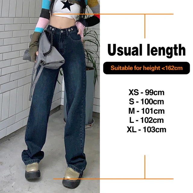 Oversized Woman's Wide Leg Jeans Spring Fashion Baggy Straight High Waist Denim Pants Korean Y2K Streetwear Pink Purple Green