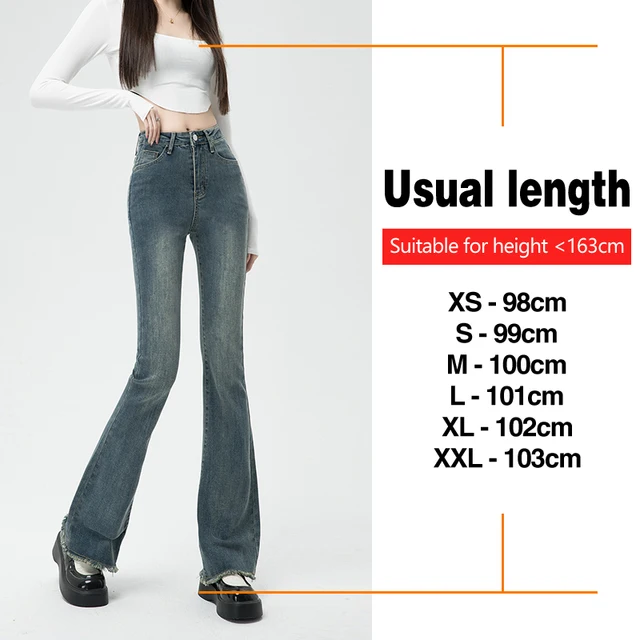 Autumn New Women's High Waist Flared Jeans Skinny Elastic Cotton Korean Fashion Casual Denim Pants Vintage Design Slim Clothing