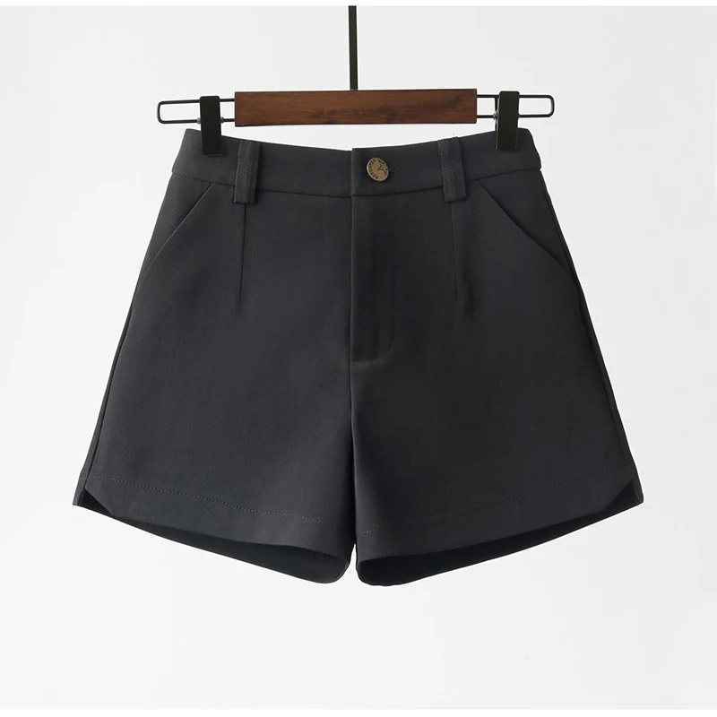 Elegant Shorts Women Korean Wide Leg Suit Shorts Korean Office Lady Summer High Waist Solid A Line Casual All Match Short Pants