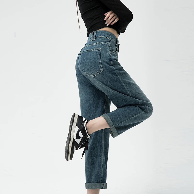 Autumn New Women's Jeans Fashion Loose High Waisted Cotton Denim Harem Pants Female Vintage Casual Streetwear Clothes