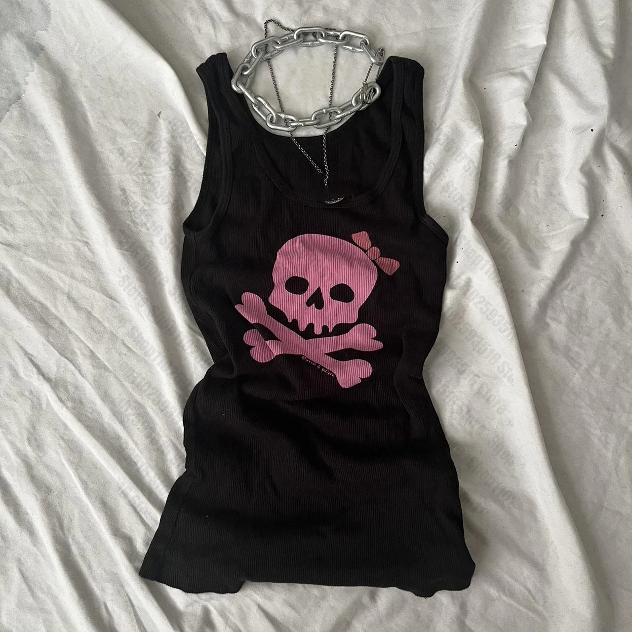 Clothes Vintage Sleeveless Tank Top Summer Print Personality skull Color Sleeveless Aesthetic Harajuku Streetwear Slim