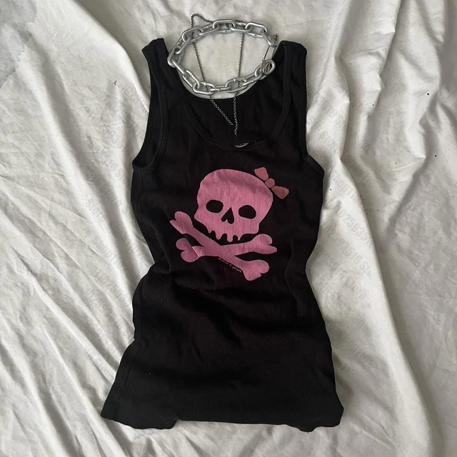 Clothes Vintage Sleeveless Tank Top Summer Print Personality skull Color Sleeveless Aesthetic Harajuku Streetwear Slim