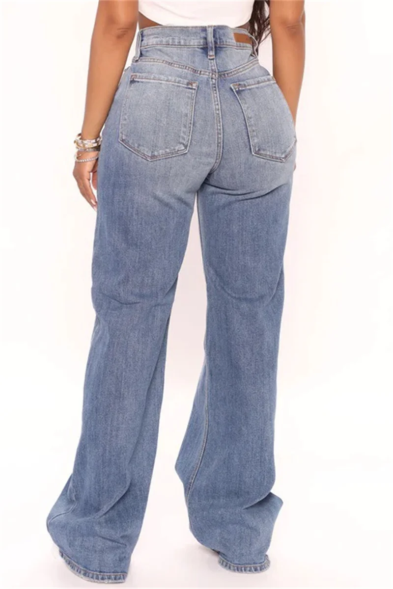 High Waist Baggy Jeans For Women Fashion Loose Denim Wide Leg Pants Casual Female Clothing