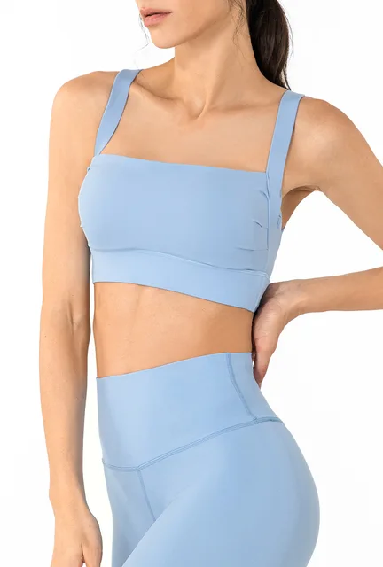 Women Training Yoga Bras Push-Up High Impact Support Underwear Workout Gym Crop Top Naked-Feel Running Bralette