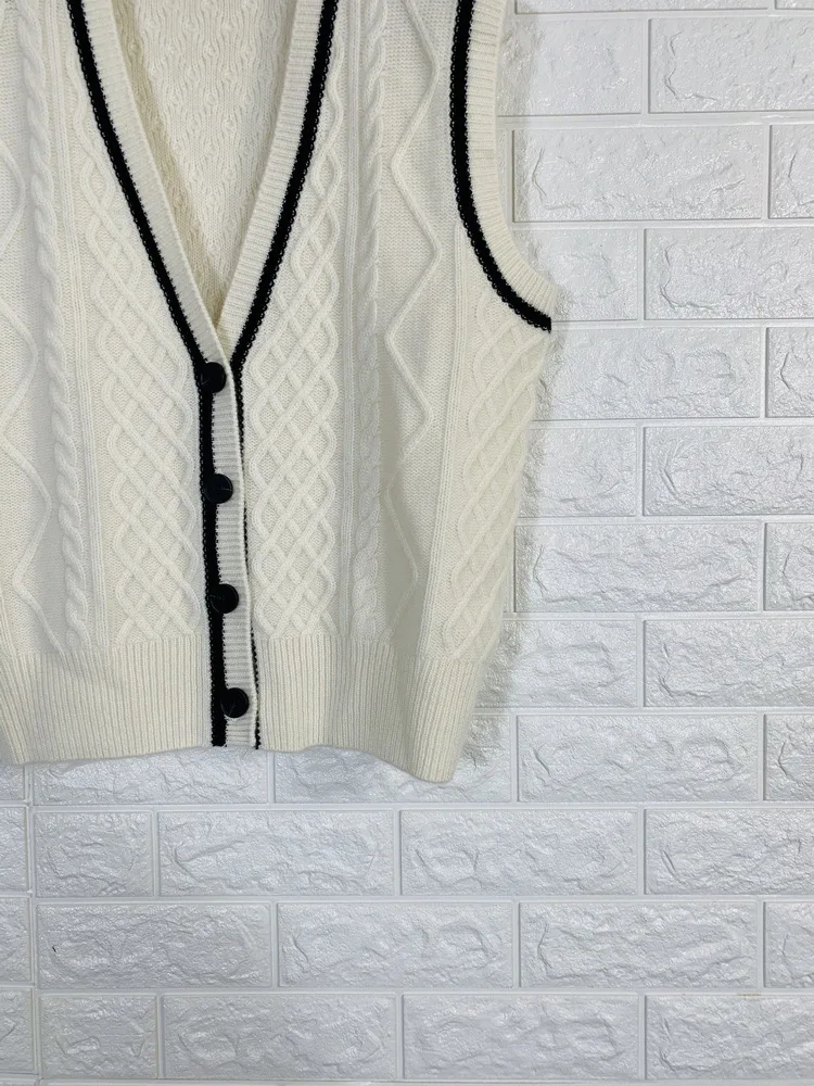 Cashmere Vest Women Cardigan Loose Solid Sleeveless Cashmere button Vest Autumn Winter Loose Knitted Vest