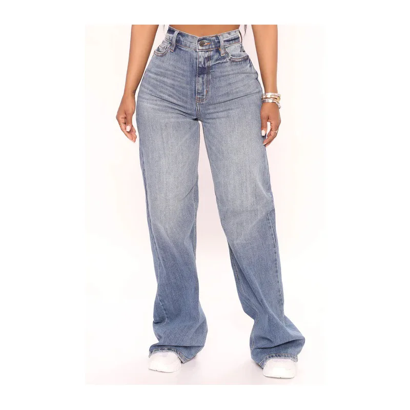 High Waist Baggy Jeans For Women Fashion Loose Denim Wide Leg Pants Casual Female Clothing