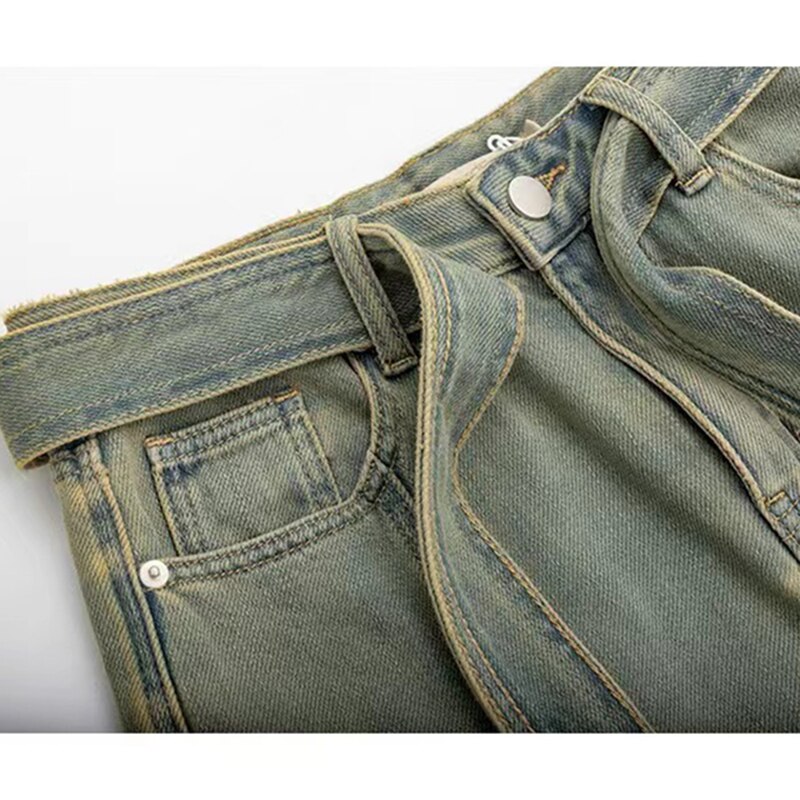 Winter Y2K Fashion Lady Harajuku jeans wide legs punk casual pants relaxed jeans tooling relaxed long pants female streetwear