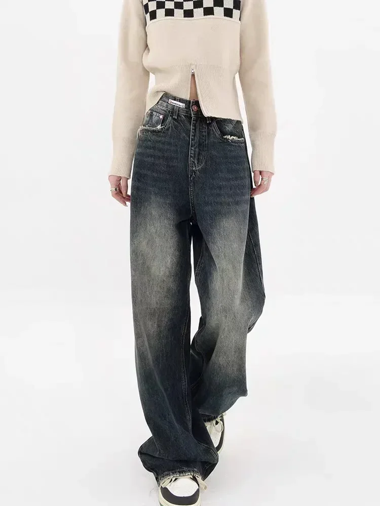 Baggy jeans in original housing female streetwear retro fashion autumn high waist pants baggy wide legs jeans female pants