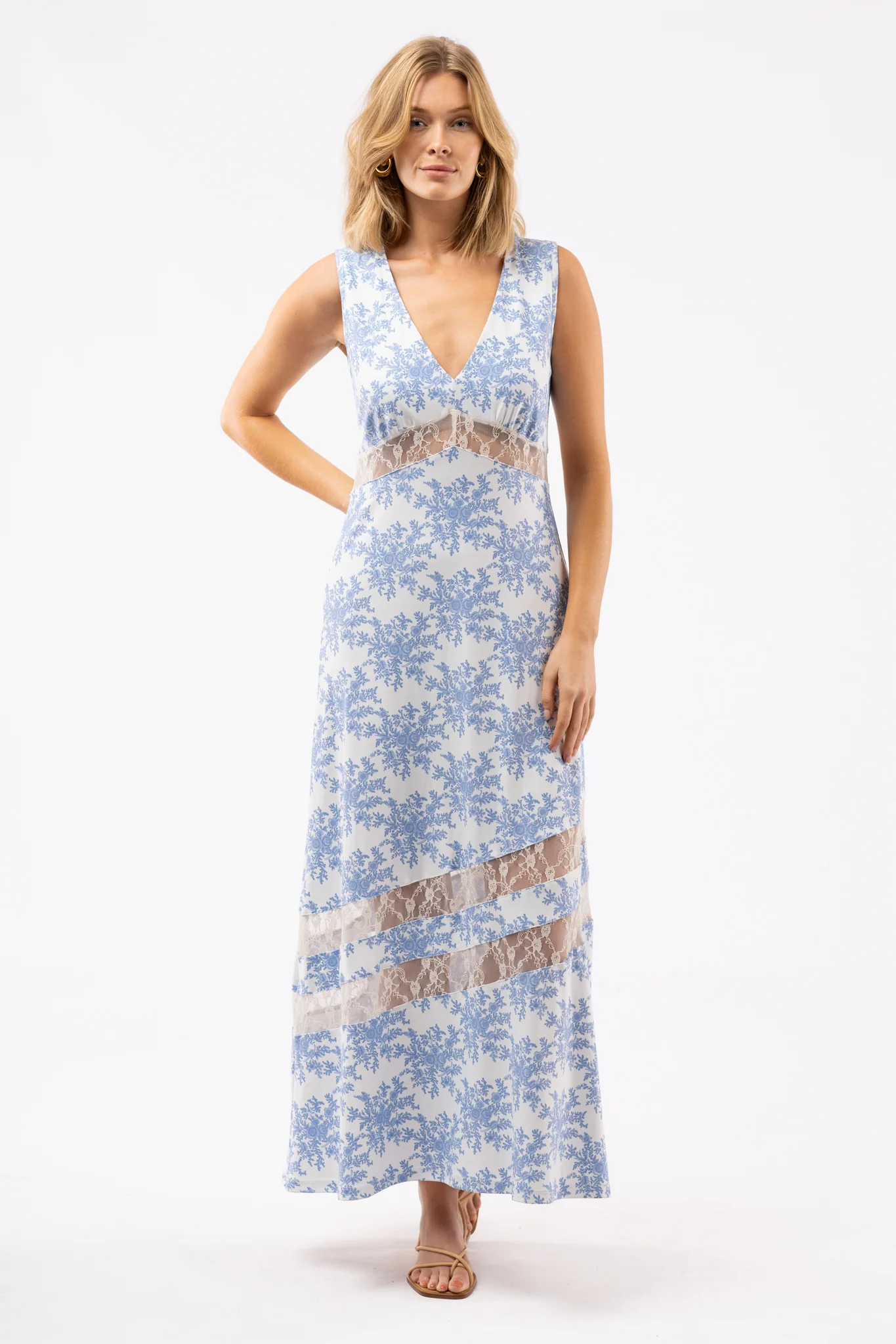 Vestido Henrietta - Rosa Bushel azul